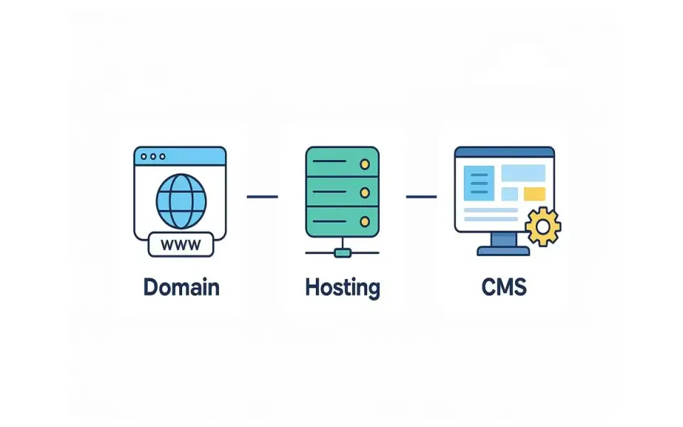 Wat is het verschil tussen een domein, hosting en een CMS?